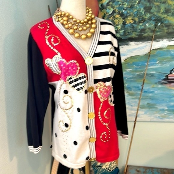 ❤️VTG Jack B. Quick Beaded Button Up Cardigan, Excellent Condition, Size Large - Picture 7 of 7